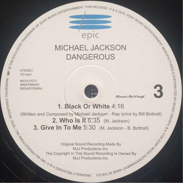 Michael Jackson : Dangerous (2xLP, Album, M/Print, RE, RM, 180)