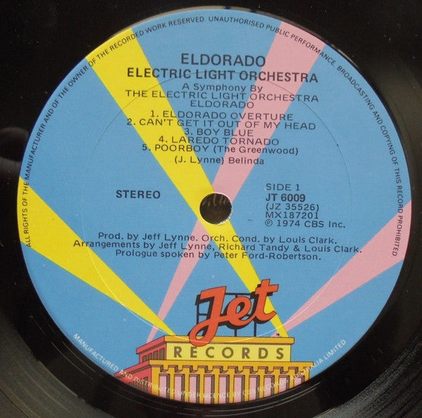 Electric Light Orchestra : Eldorado - A Symphony By The Electric Light Orchestra (LP, Album, RE)