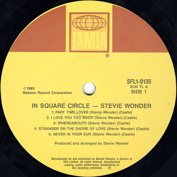 Stevie Wonder : In Square Circle (LP, Album)