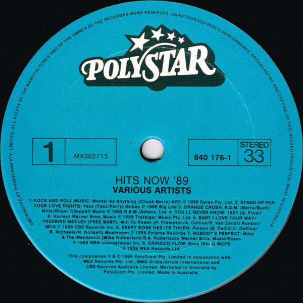 Various : Hits Now '89 (LP, Comp)