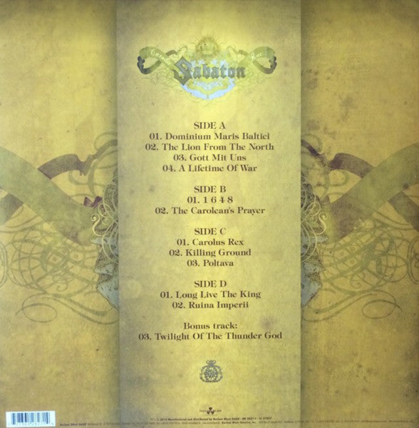 Sabaton : Carolus Rex (2xLP, Album, Ltd, RE, Blu)