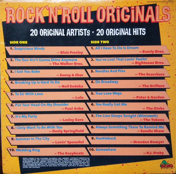Various : Rock 'N' Roll Originals (LP, Comp)