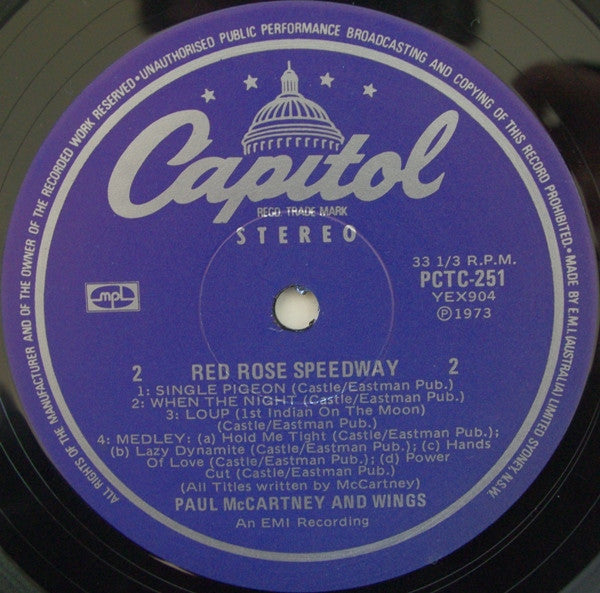 Wings (2) : Red Rose Speedway (LP, Album, RE)