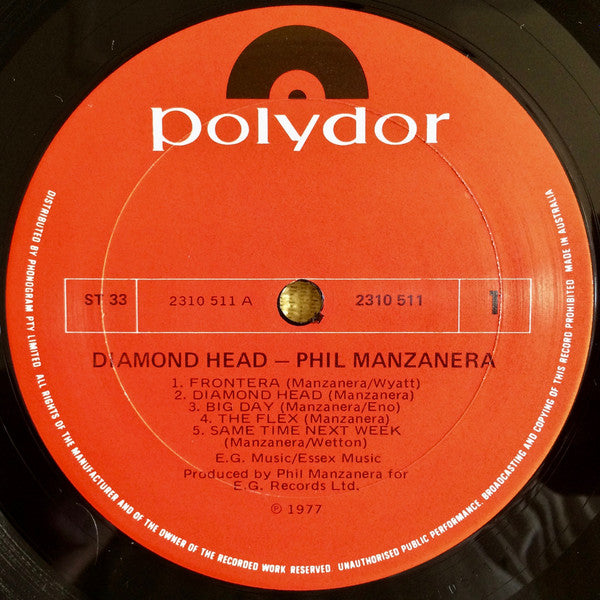 Phil Manzanera : Diamond Head (LP, Album, RE)