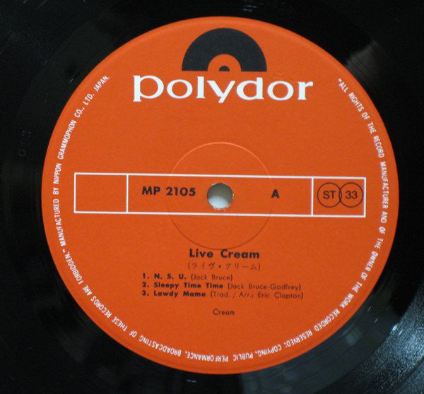 Cream (2) : Live Cream (LP, Album, Gat)
