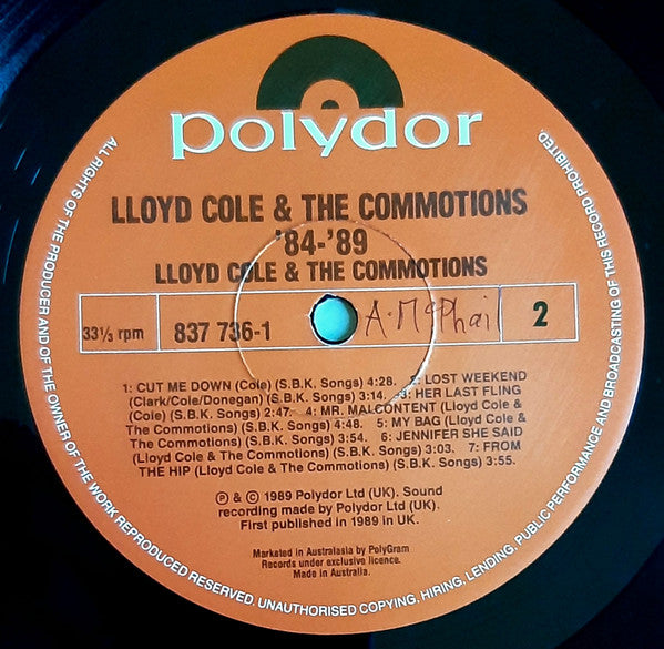 Lloyd Cole & The Commotions : 1984-1989 (LP, Comp)