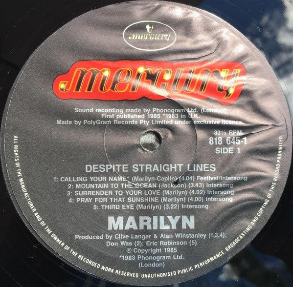 Marilyn : Despite Straight Lines (LP, Album)