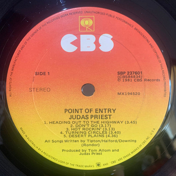 Judas Priest : Point Of Entry (LP, Album)