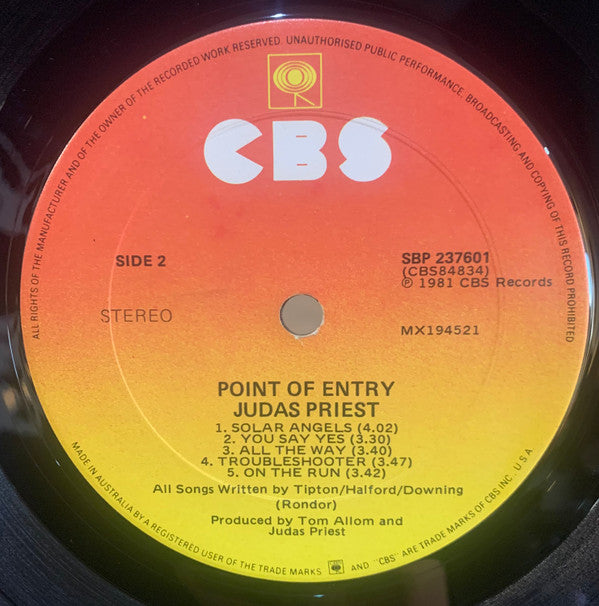 Judas Priest : Point Of Entry (LP, Album)