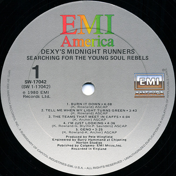 Dexys Midnight Runners : Searching For The Young Soul Rebels (LP, Album)