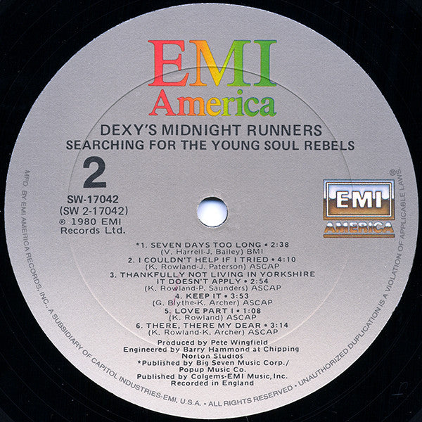 Dexys Midnight Runners : Searching For The Young Soul Rebels (LP, Album)