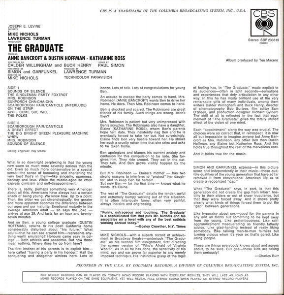 Simon & Garfunkel, Dave Grusin : The Graduate (Original Sound Track Recording) (LP, Album)
