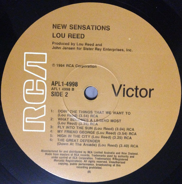 Lou Reed : New Sensations (LP, Album)
