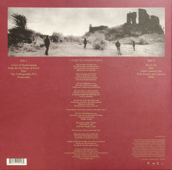 U2 : The Unforgettable Fire (LP, Album, RE, RM)