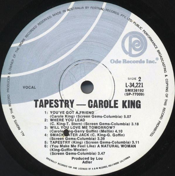 Carole King : Tapestry (LP, Album, RE, Whi)
