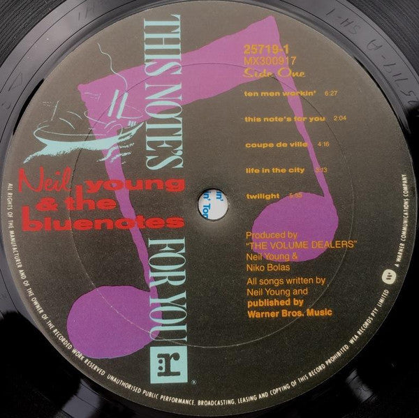 Neil Young & The Bluenotes (5) : This Note's For You (LP, Album)