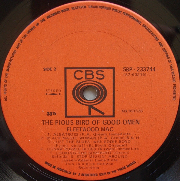 Fleetwood Mac : The Pious Bird Of Good Omen (LP, Comp)