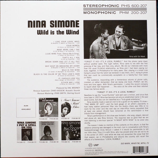 Nina Simone : Wild Is The Wind (LP, Album, RE, RM, 180)
