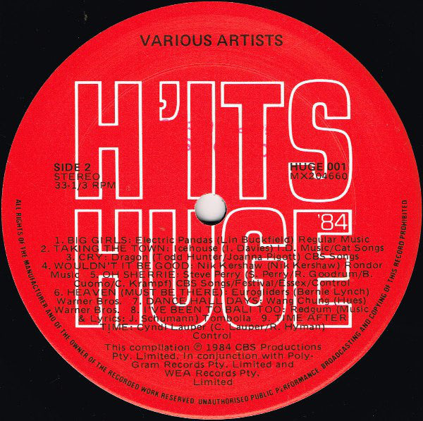 Various : H'its Huge '84 (LP, Comp)