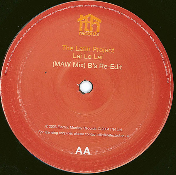 Masters At Work Feat. India / The Latin Project : I Can't Get No Sleep (Copyright Re-Edit) / Lei Lo Lai (MAW Mix B's Re-Edit) (12")