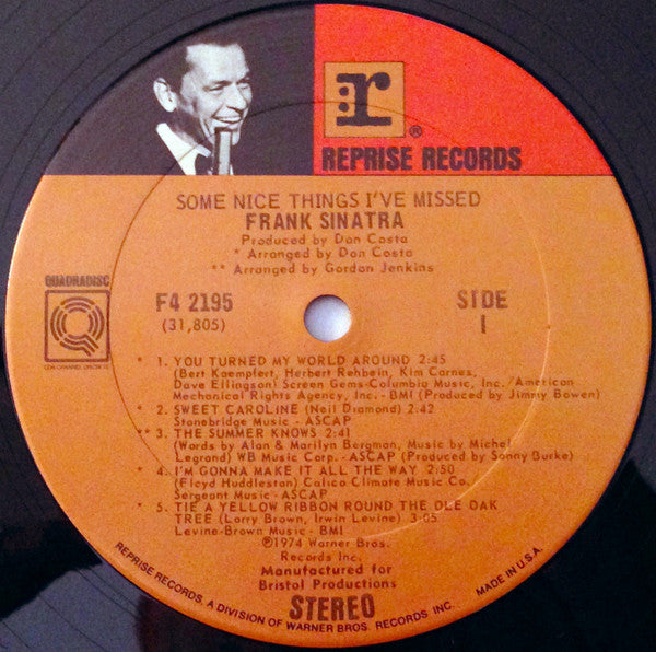 Frank Sinatra : Some Nice Things I've Missed (LP, Album, Quad)