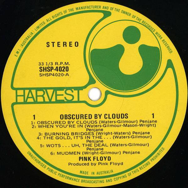 Pink Floyd : Obscured By Clouds (LP, Album)