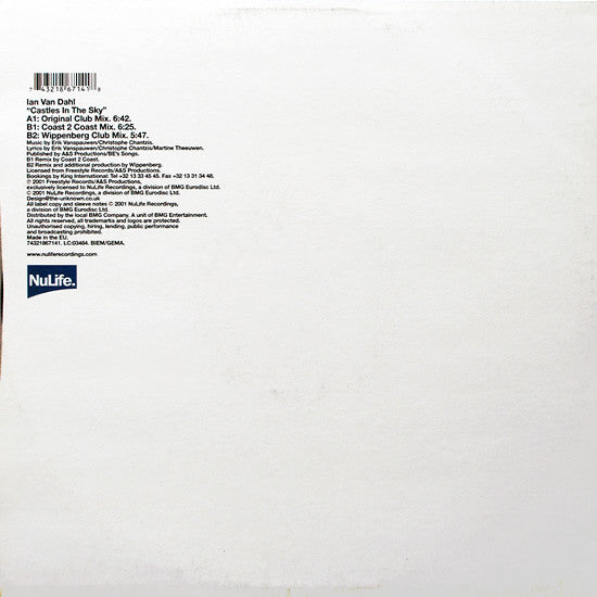 Ian Van Dahl : Castles In The Sky (12", Single)
