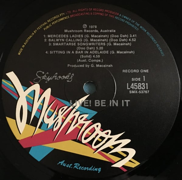 Skyhooks : Live! Be In It (2xLP, Album, RE)