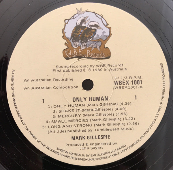 Mark Gillespie (5) : Only Human (LP, Album)