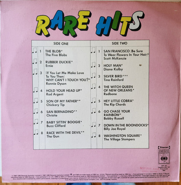 Various : Rare Hits (LP, Comp)