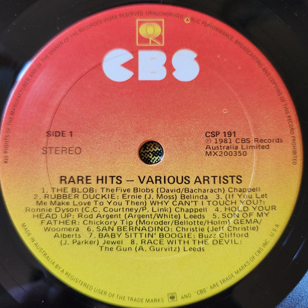 Various : Rare Hits (LP, Comp)