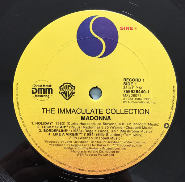 Madonna : The Immaculate Collection (2xLP, Album, Comp, Gat)