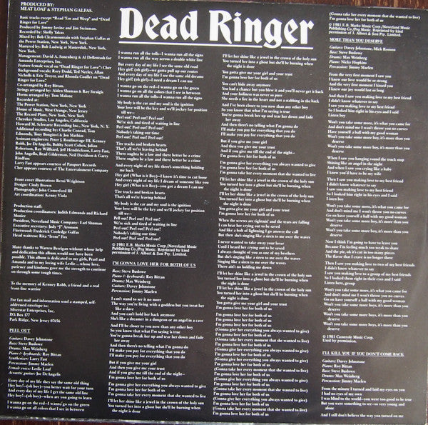 Meat Loaf : Dead Ringer (LP, Album)