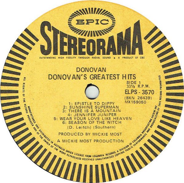 Donovan : Donovan's Greatest Hits (LP, Comp)