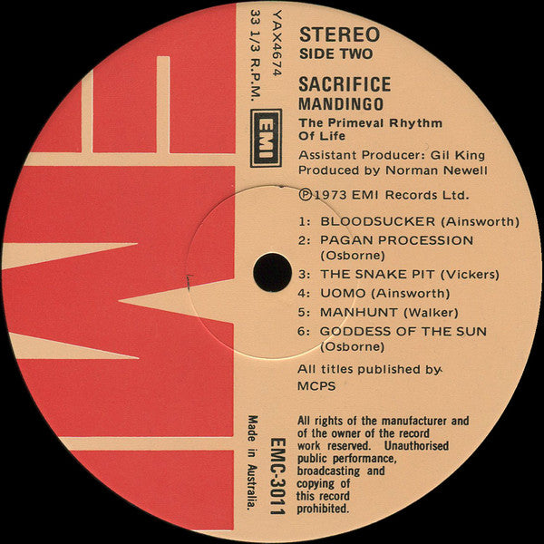 Mandingo (6) : Sacrifice (LP, Album)