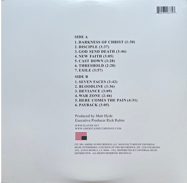 Slayer : God Hates Us All (LP, Album, RE, RM)