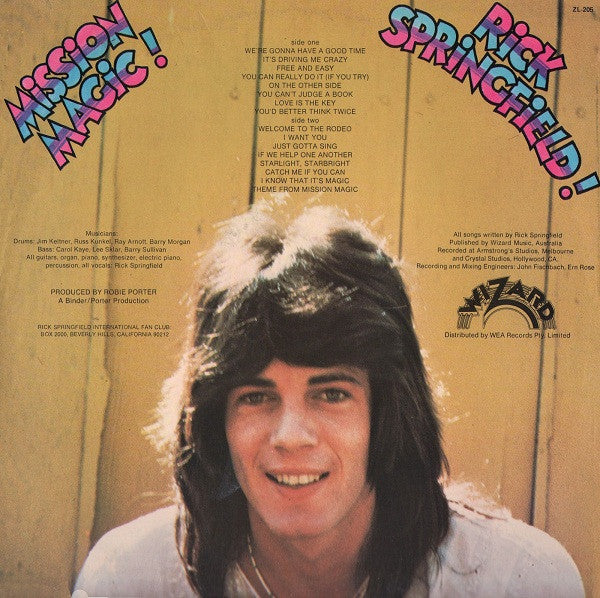 Rick Springfield : Mission Magic (LP, Album)