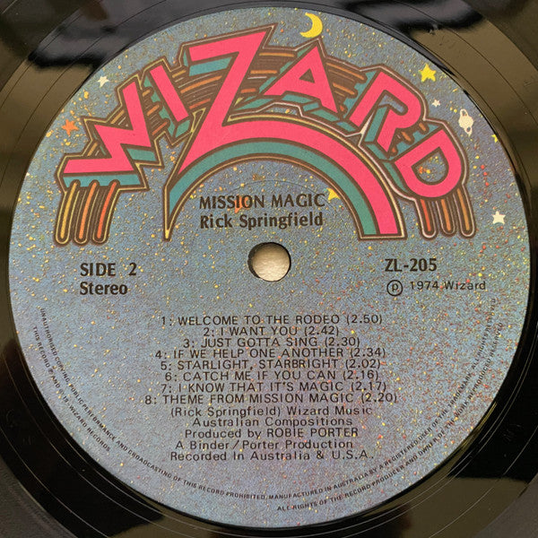 Rick Springfield : Mission Magic (LP, Album)