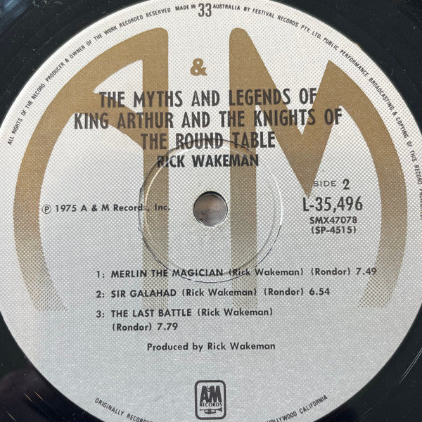 Rick Wakeman : The Myths And Legends Of King Arthur And The Knights Of The Round Table (LP, Album)
