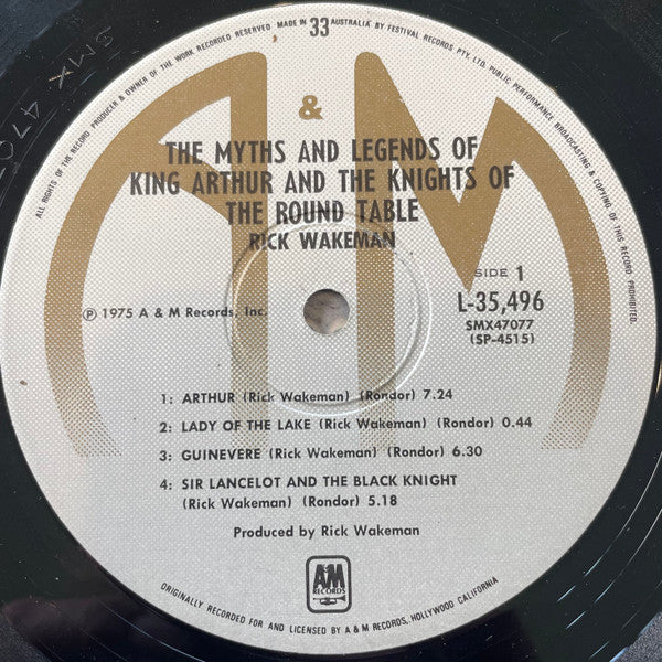 Rick Wakeman : The Myths And Legends Of King Arthur And The Knights Of The Round Table (LP, Album)