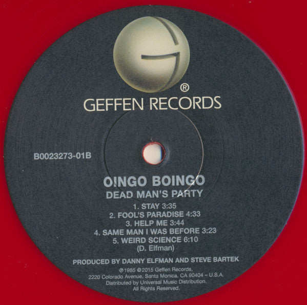 Oingo Boingo : Dead Man's Party (LP, Album, RE, RP, Red)