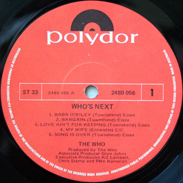 The Who : Who's Next (LP, Album)