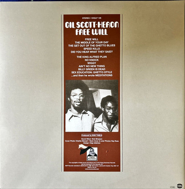 Gil Scott-Heron : Free Will (LP, Album, RE, RM)