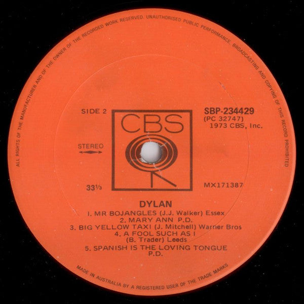 Bob Dylan : Dylan (LP, Album)