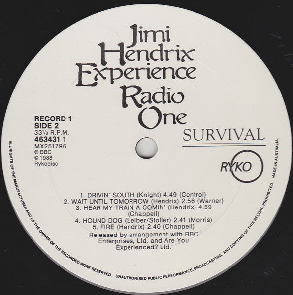 The Jimi Hendrix Experience : Radio One (LP + LP, S/Sided)