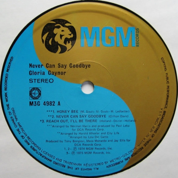 Gloria Gaynor : Never Can Say Goodbye (LP, Album, P/Mixed)
