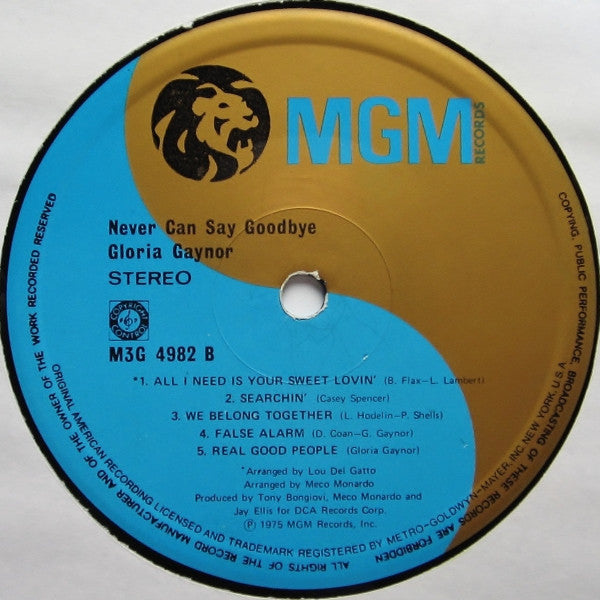 Gloria Gaynor : Never Can Say Goodbye (LP, Album, P/Mixed)