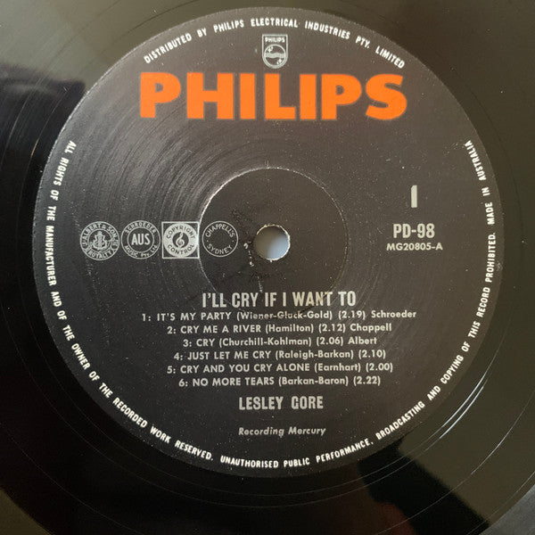 Lesley Gore : I'll Cry If I Want To (LP, Album, Mono)