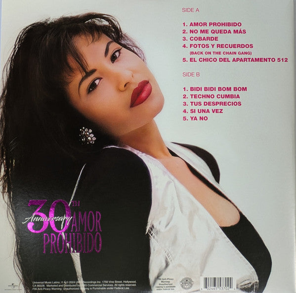Selena : Amor Prohibido (LP, Album, Pic, RE, RM, 30t)