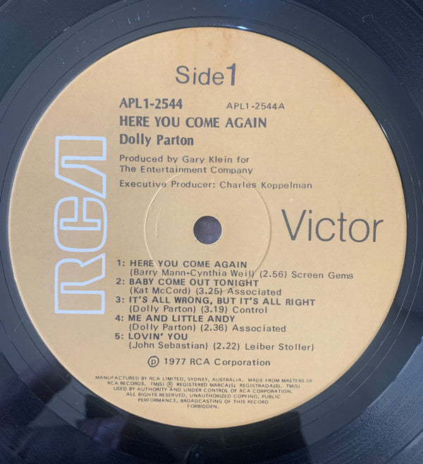 Dolly Parton : Here You Come Again (LP, Album, Gat)